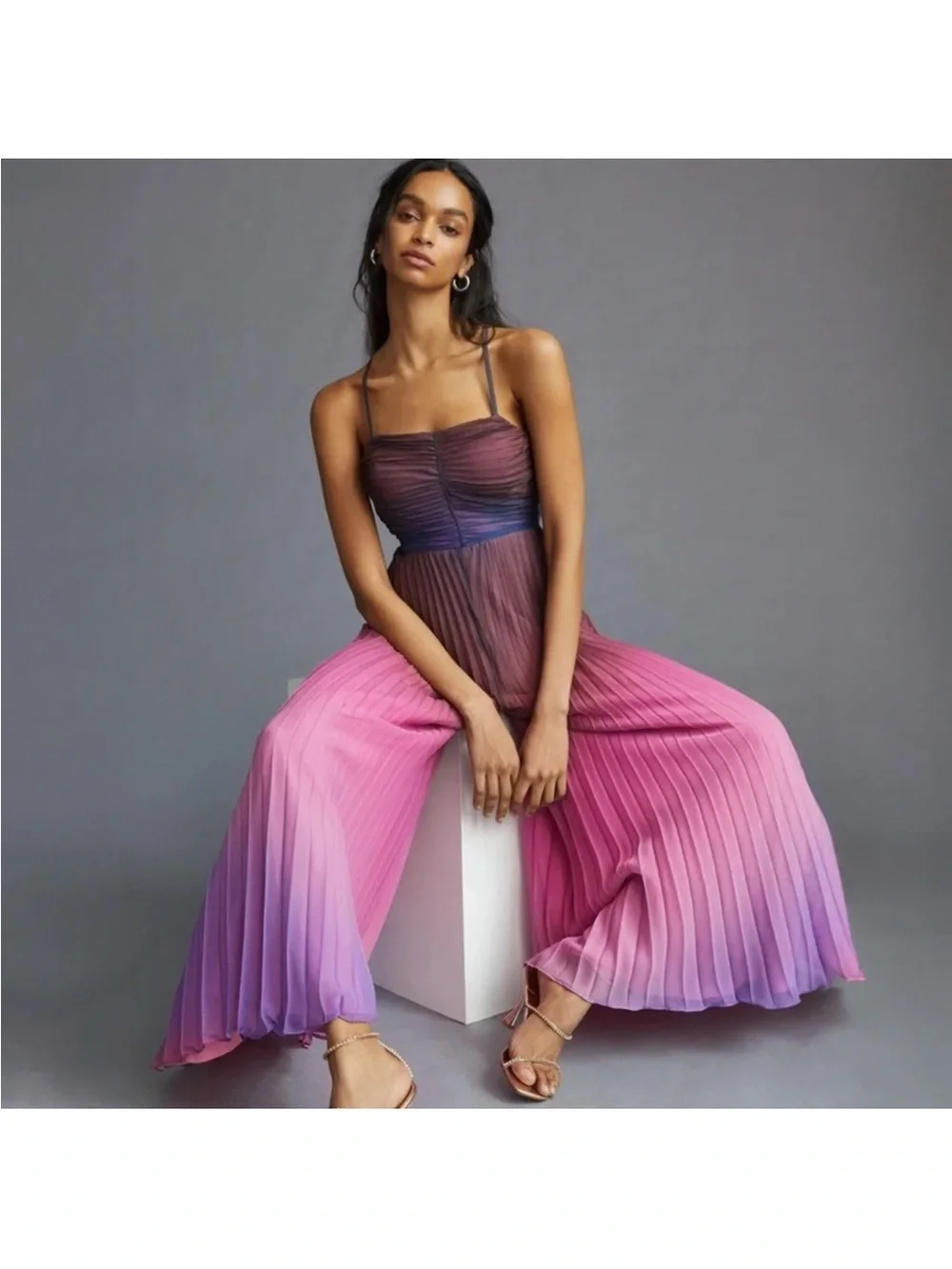 Ranna Gill pleated tie-back jumpsuit